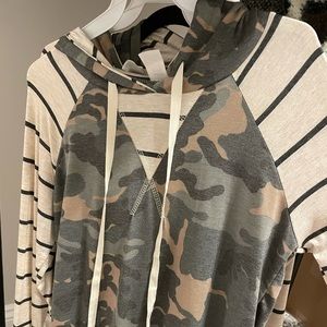 Brand New Camo Stripe Top